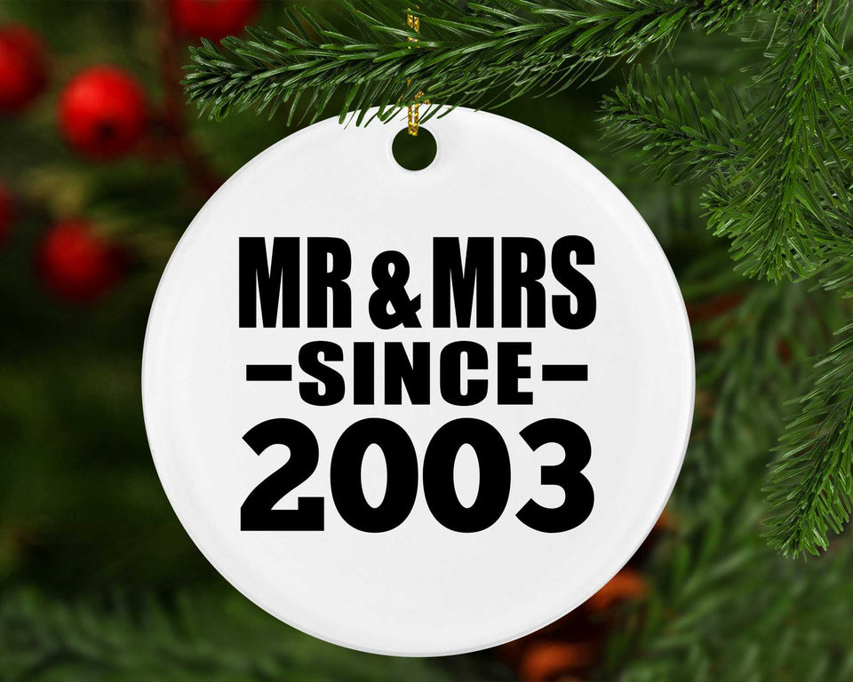 21st Anniversary Mr & Mrs Since 2003 - Circle Ornament