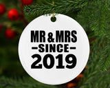 5th Anniversary Mr & Mrs Since 2019 - Circle Ornament