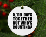 14th Anniversary 5,110 Days Together But Who's Counting - Circle Ornament