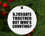 17th Anniversary 6,205 Days Together But Who's Counting - Circle Ornament