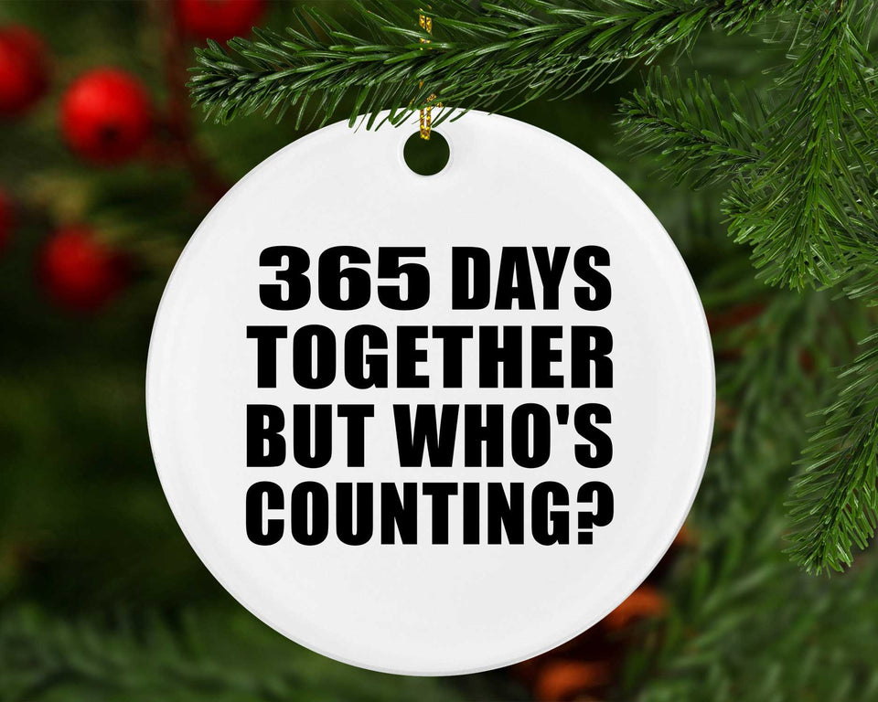1st Anniversary 365 Days Together But Who's Counting - Circle Ornament