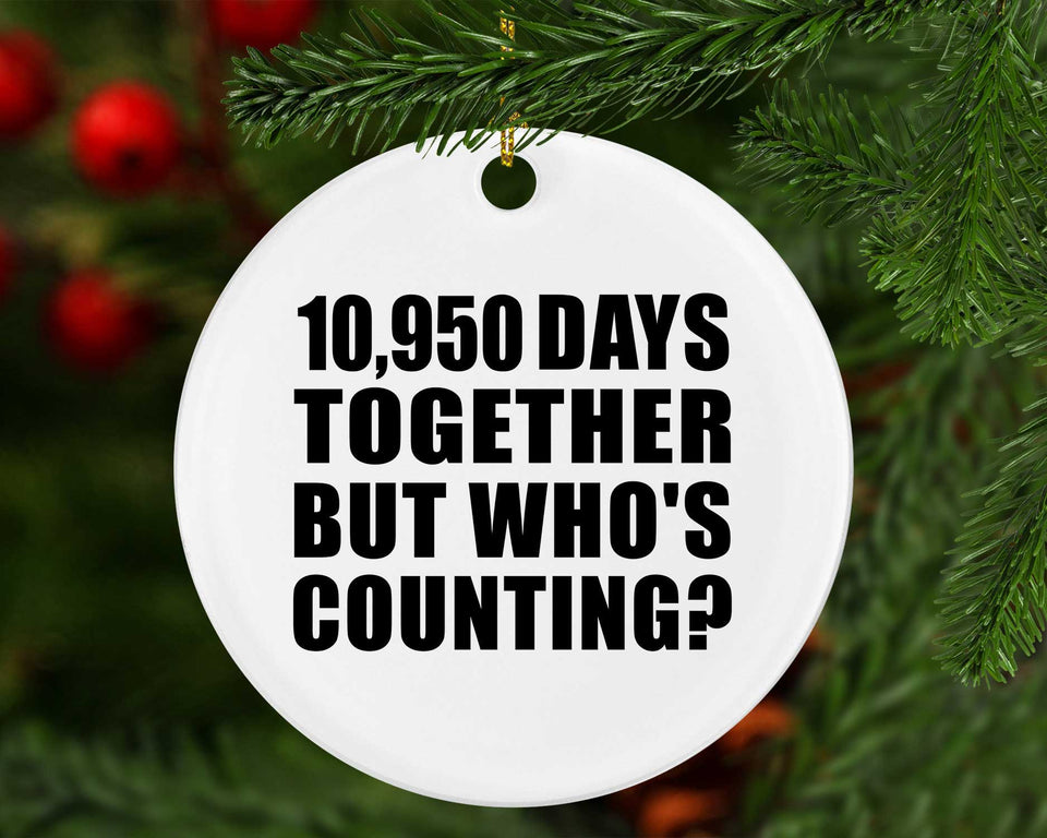 30th Anniversary 10,950 Days Together But Who's Counting - Circle Ornament