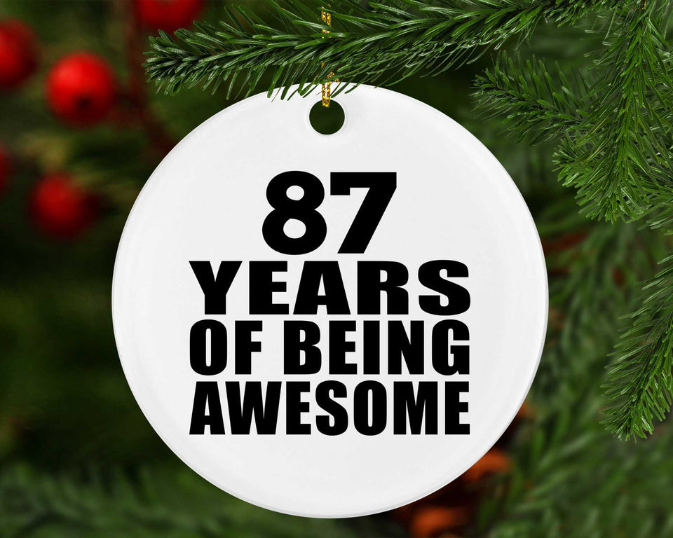 87th Birthday 87 Years Of Being Awesome - Circle Ornament