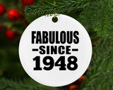 76th Birthday Fabulous Since 1948 - Circle Ornament