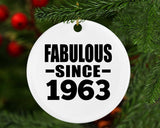 61st Birthday Fabulous Since 1963 - Circle Ornament