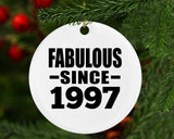 27th Birthday Fabulous Since 1997 - Circle Ornament