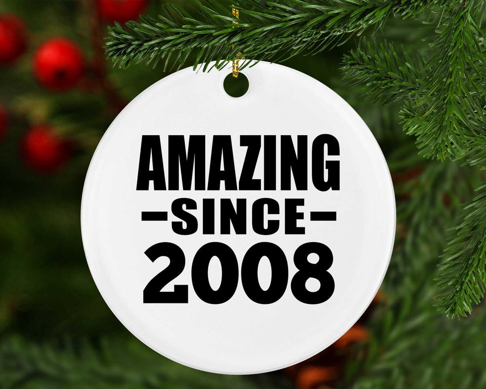 16th Birthday Amazing Since 2008 - Circle Ornament