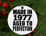 47th Birthday Made In 1977 Aged to Perfection - Circle Ornament