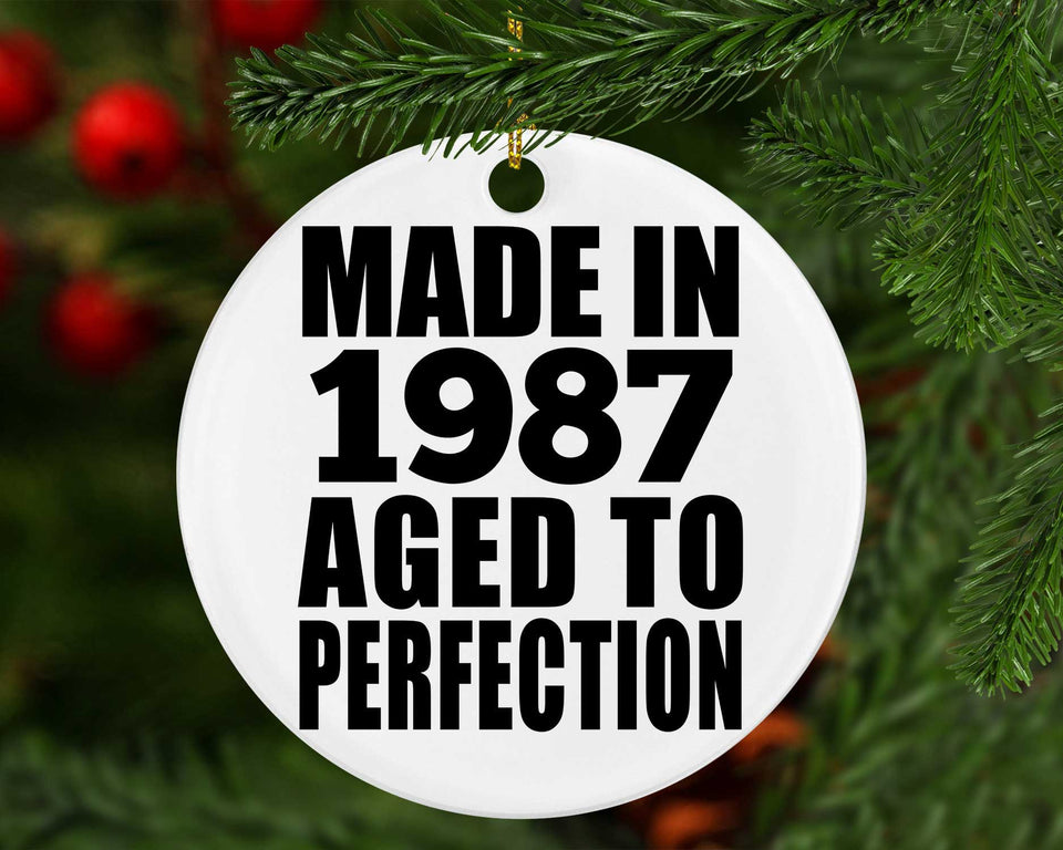 37th Birthday Made In 1987 Aged to Perfection - Circle Ornament
