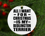 All I Want For Christmas Is My Bedlington Terrier - Circle Ornament