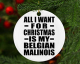 All I Want For Christmas Is My Belgian Malinois - Circle Ornament