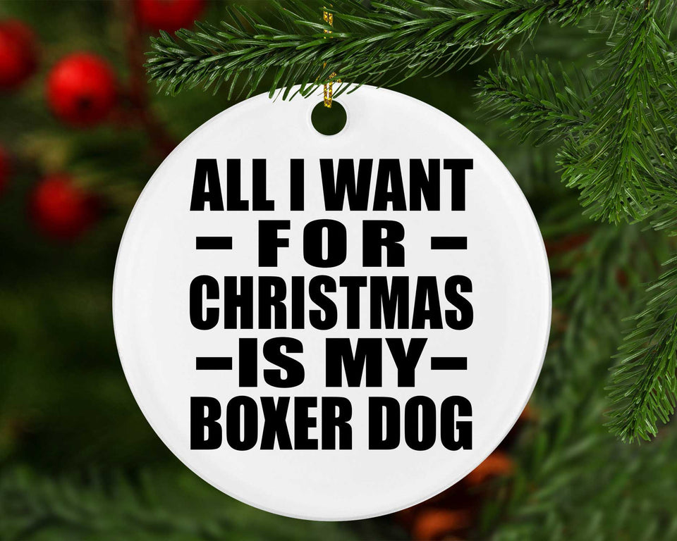 All I Want For Christmas Is My Boxer Dog - Circle Ornament