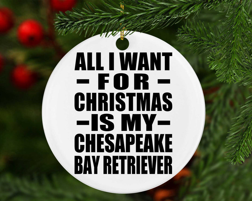All I Want For Christmas Is My Chesapeake Bay Retriever - Circle Ornament