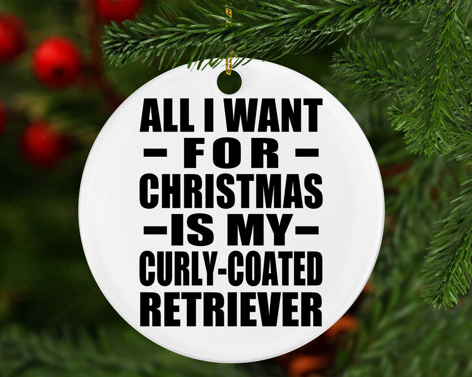 All I Want For Christmas Is My Curly-Coated Retriever - Circle Ornament