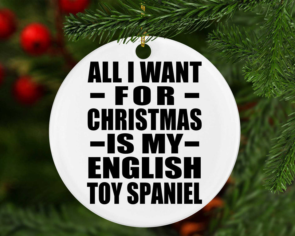 All I Want For Christmas Is My English Toy Spaniel - Circle Ornament