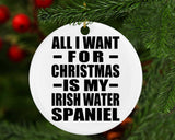 All I Want For Christmas Is My Irish Water Spaniel - Circle Ornament