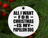 All I Want For Christmas Is My Papillon Dog - Circle Ornament