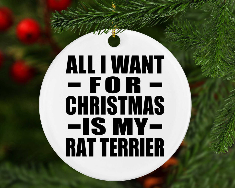 All I Want For Christmas Is My Rat Terrier - Circle Ornament