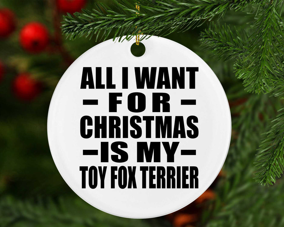 All I Want For Christmas Is My Toy Fox Terrier - Circle Ornament