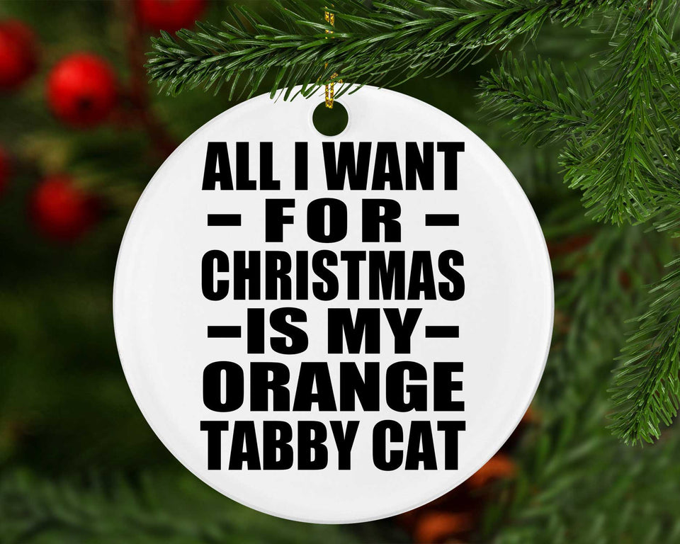 All I Want For Christmas Is My Orange Tabby Cat - Circle Ornament