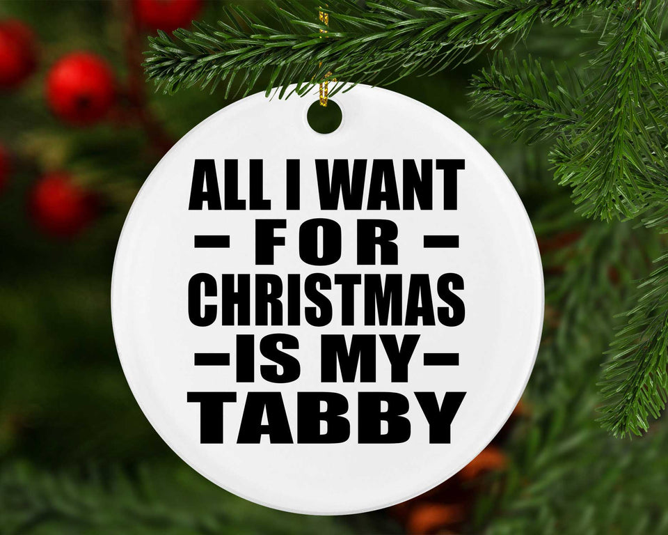 All I Want For Christmas Is My Tabby - Circle Ornament