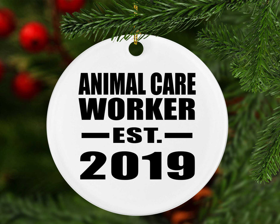 Animal Care Worker Established EST. 2019 - Circle Ornament