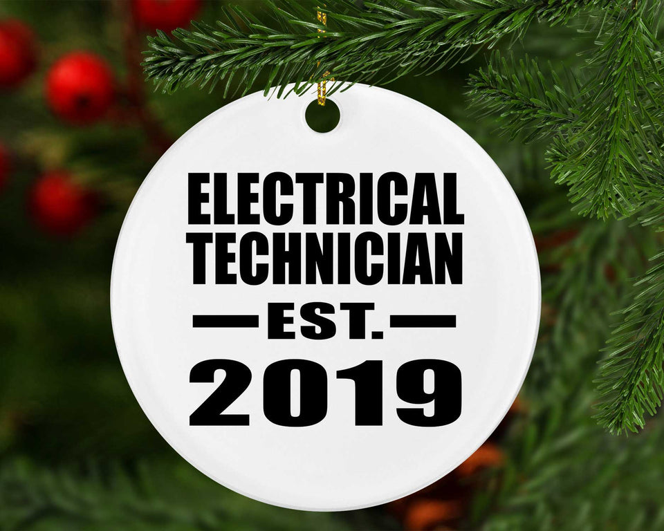 Electrical Technician Established EST. 2019 - Circle Ornament
