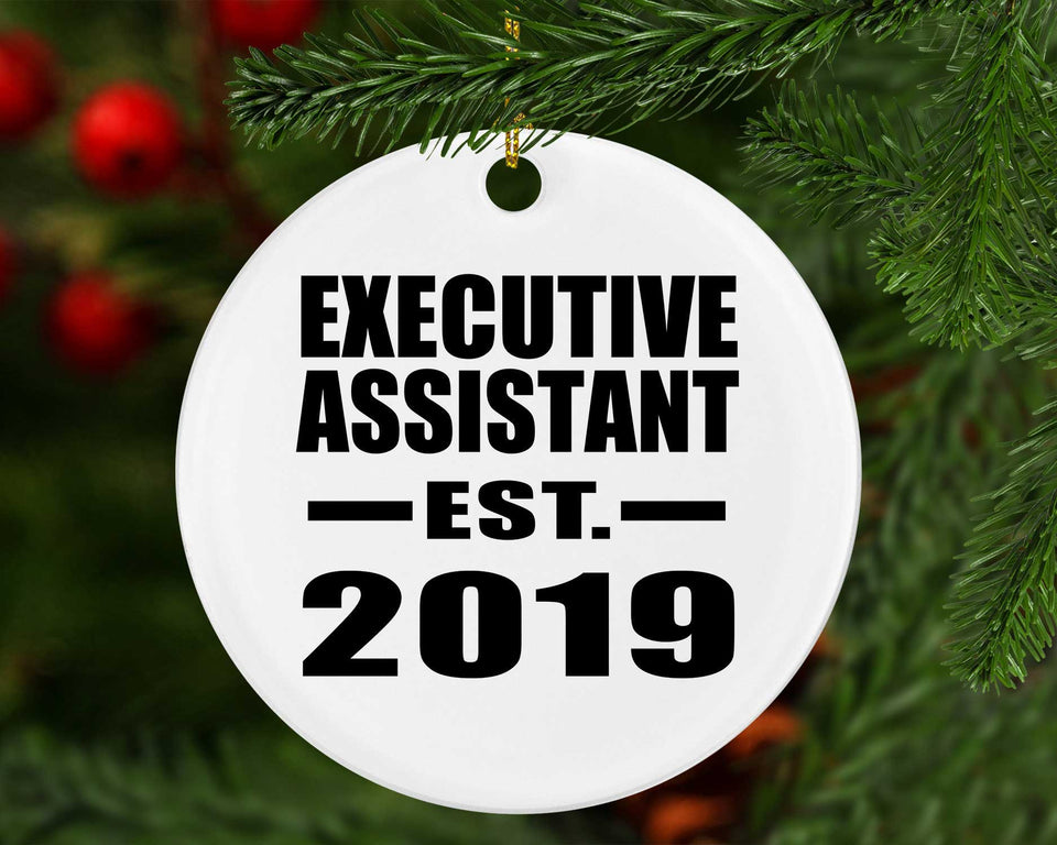Executive Assistant Established EST. 2019 - Circle Ornament