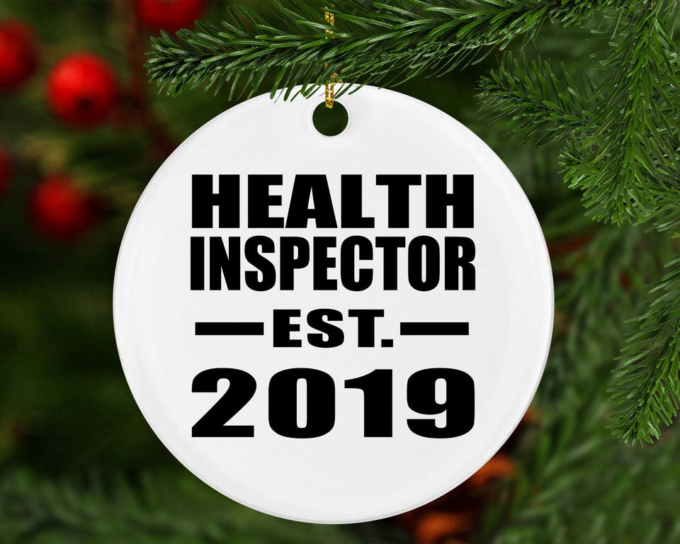 Health Inspector Established EST. 2019 - Circle Ornament