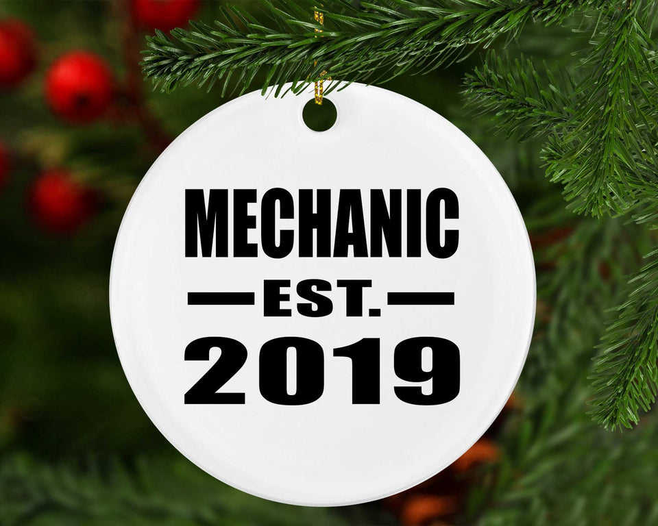 Mechanic Established EST. 2019 - Circle Ornament