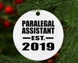 Paralegal Assistant Established EST. 2019 - Circle Ornament