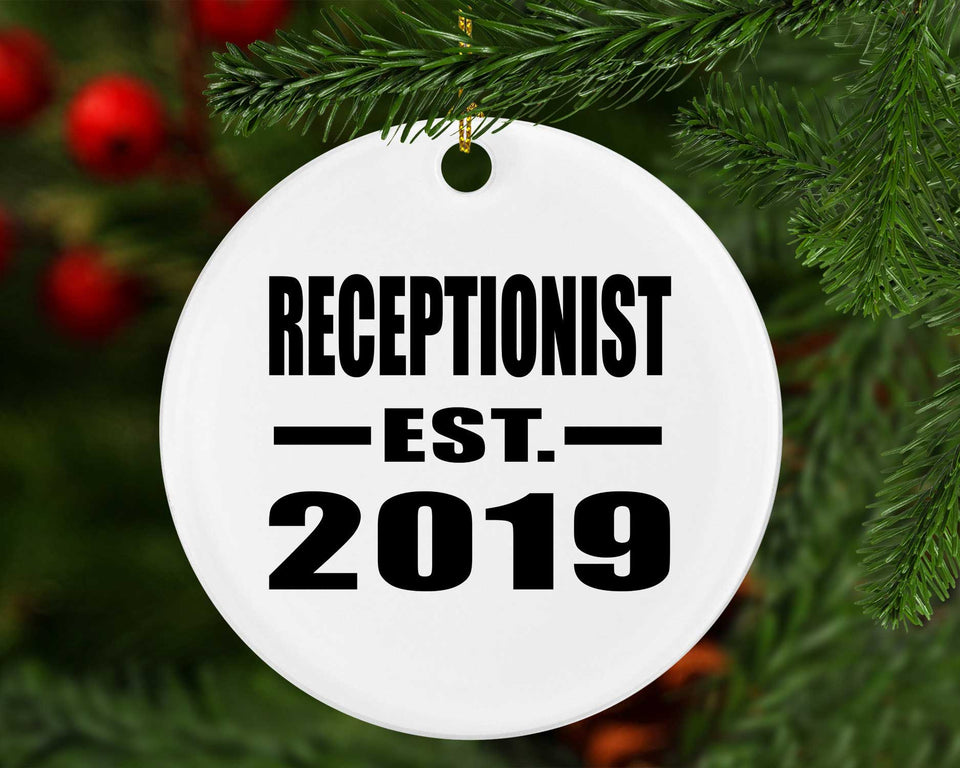 Receptionist Established EST. 2019 - Circle Ornament