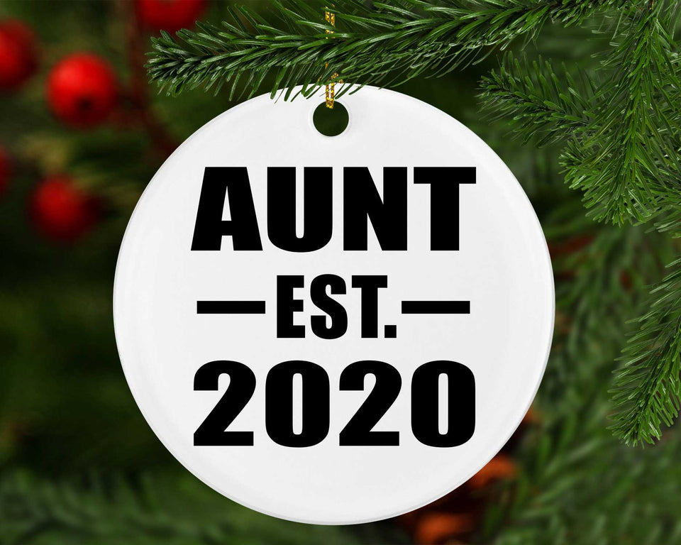 Aunt Established EST. 2020 - Circle Ornament