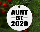 Aunt Established EST. 2020 - Circle Ornament