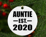 Auntie Established EST. 2020 - Circle Ornament