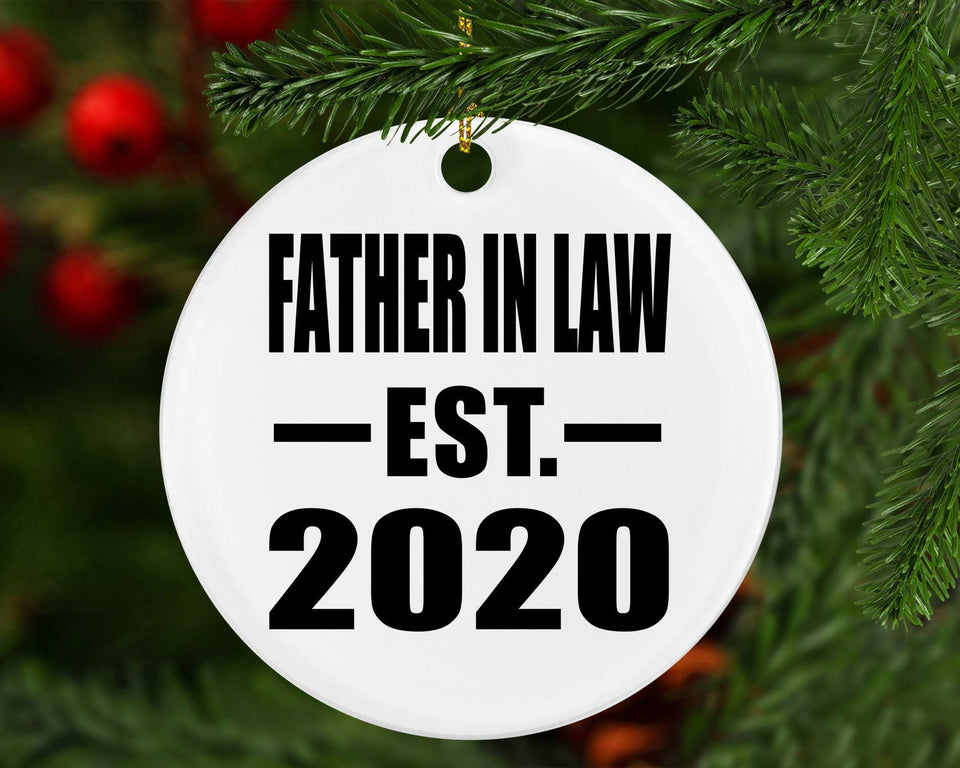 Father In Law Established EST. 2020 - Circle Ornament