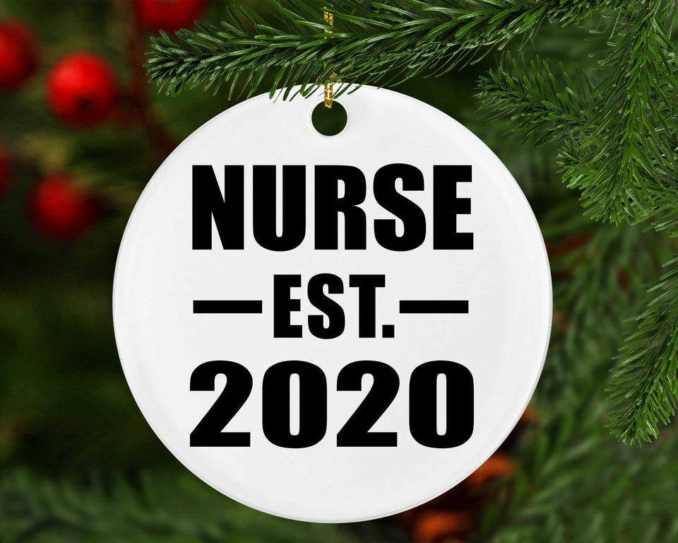 Nurse Established EST. 2020 - Circle Ornament