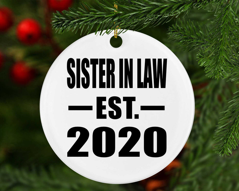 Sister In Law Established EST. 2020 - Circle Ornament