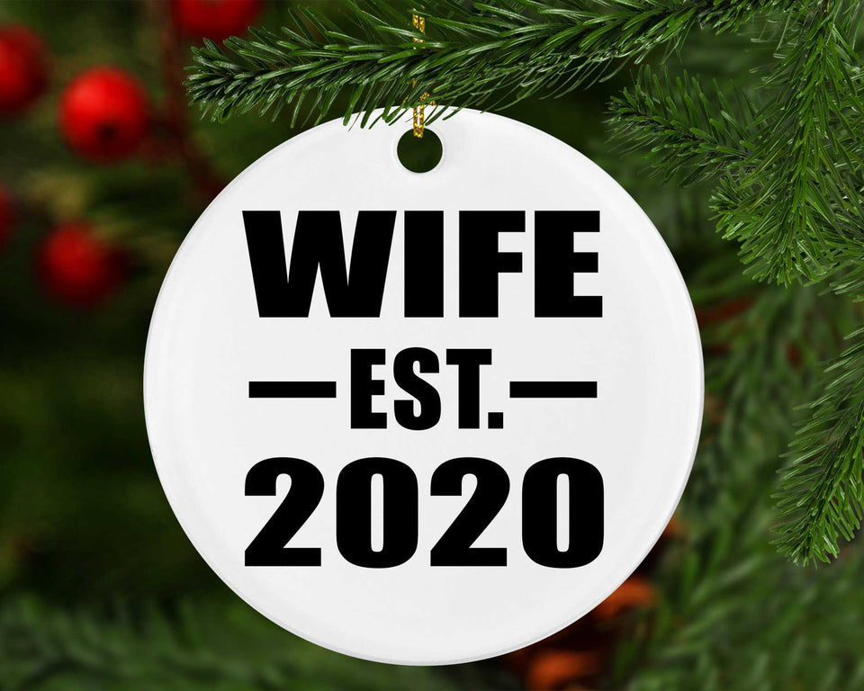 Wife Established EST. 2020 - Circle Ornament