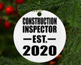 Construction Inspector Established EST. 2020 - Circle Ornament