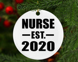 Nurse Established EST. 2020 - Circle Ornament