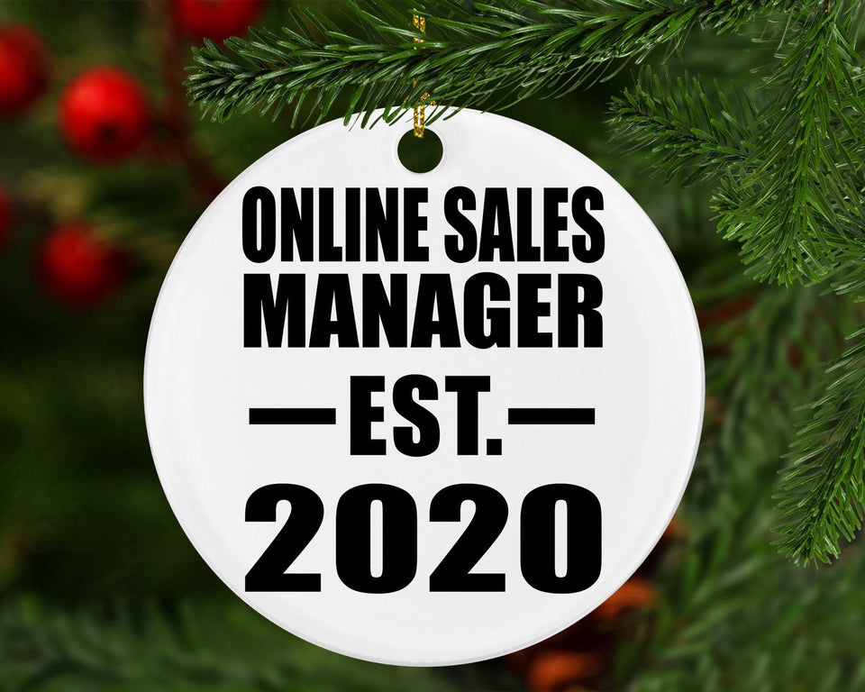 Online Sales Manager Established EST. 2020 - Circle Ornament
