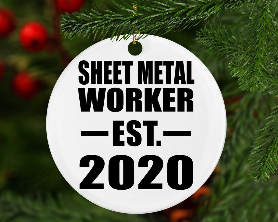 Sheet Metal Worker Established EST. 2020 - Circle Ornament