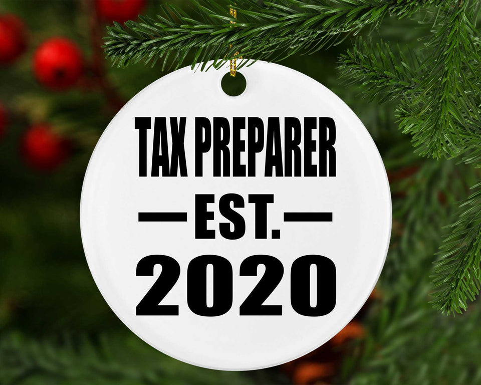 Tax Preparer Established EST. 2020 - Circle Ornament