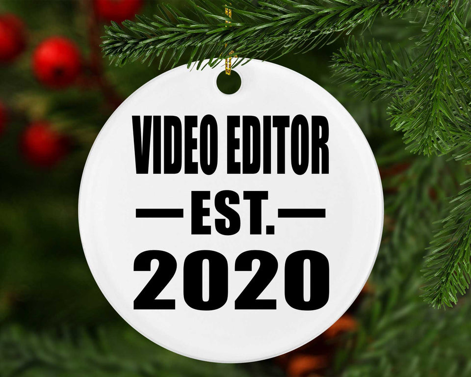 Video Editor Established EST. 2020 - Circle Ornament