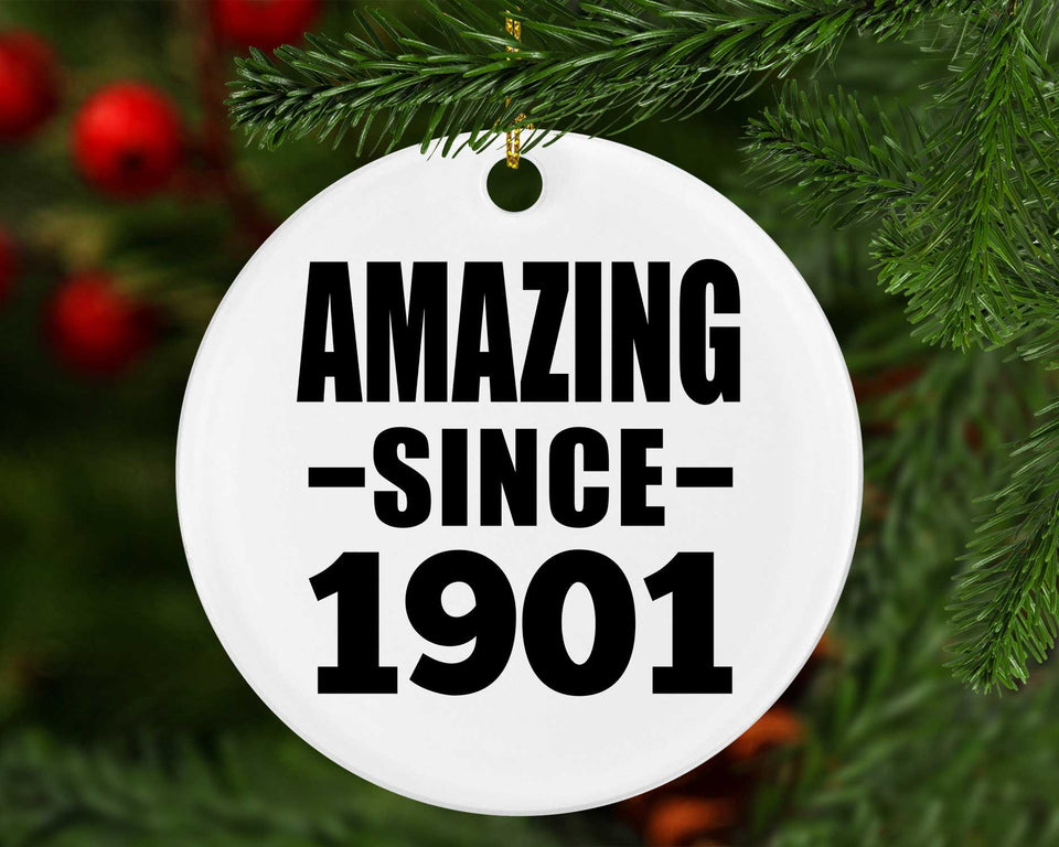 123rd Birthday Amazing Since 1901 - Circle Ornament