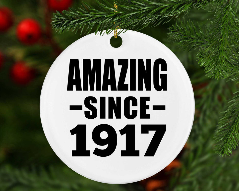 107th Birthday Amazing Since 1917 - Circle Ornament