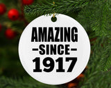 107th Birthday Amazing Since 1917 - Circle Ornament