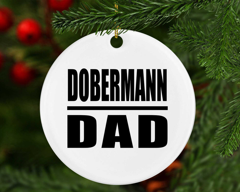 Dobermann Dad - Circle Ornament