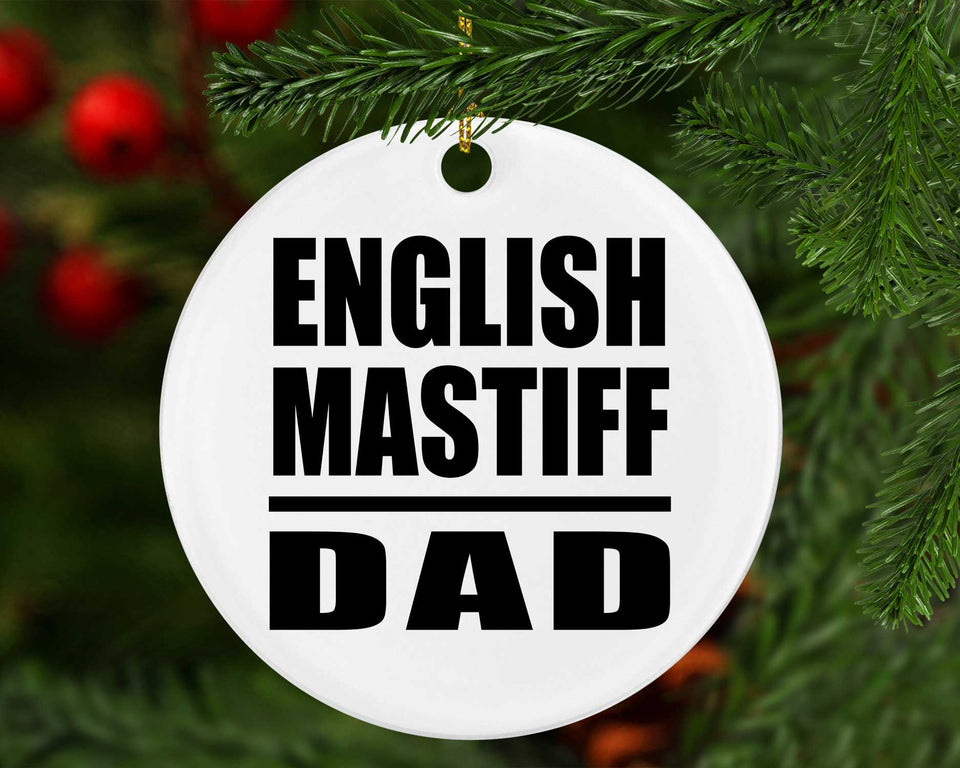 English Mastiff Dad - Circle Ornament